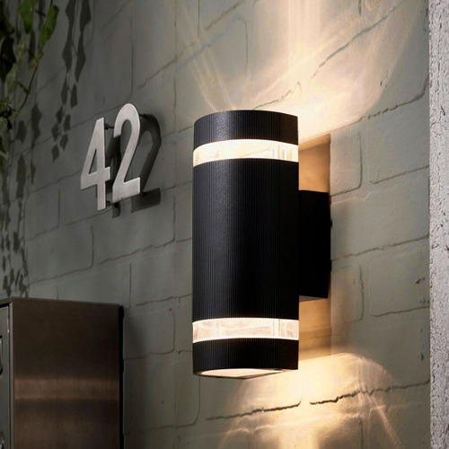 Aplique De Pared Bidireccional Exterior Aluminio Con Luz Led