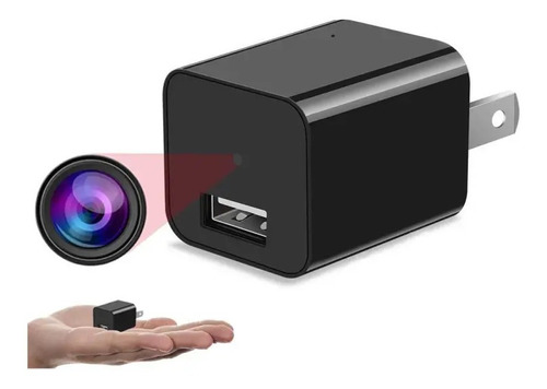 Câmera de segurança AHD WIFI CAM Cargador USB com resolução de 2MP preta