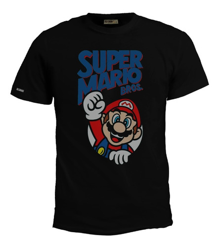 Camiseta Estampado Super Mario Bros En Circulo Bto