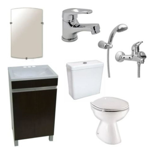 Imagen 1 de 8 de Juego Baño Vanitory Sanitarios Capea Griferia Mono Envio