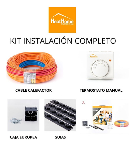 Piso Radiante Eléctrico Kit Completo 7m² Calefacción Losa Termostato Manual Bajo Consumo Antihumedad Ahorro Energía Instalación Fácil Suelo Interior Calor Uniforme Alta Eficiencia Durabilidad
