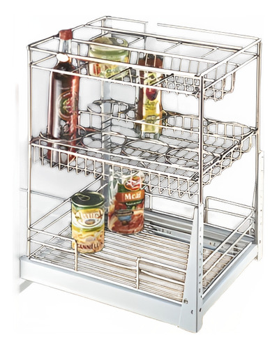 Organizador Despensa Para Cocina 3 Niveles Bajo Mesada