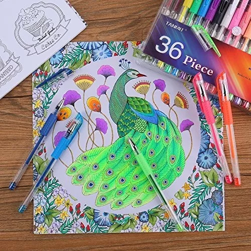 Gel Pens, Tanmit Gel Pens Set for Adult Coloring Books, Colored