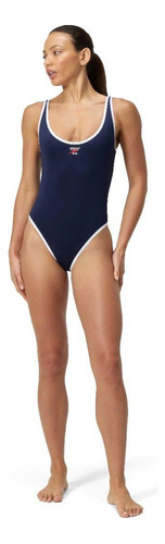 Traje De Baño Natación Mujer Speedo Solid Scoop Azul Marino