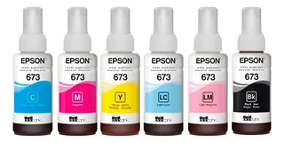 Kit 6 Tintas Epson T673 Original L800 L805 L810 L850 L1800