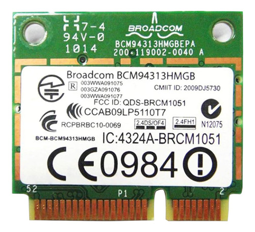 Tarjeta Wifi Broadcom Bcm94313 Hm802.11bgn Mini Pci-e 2.4g (Usado)