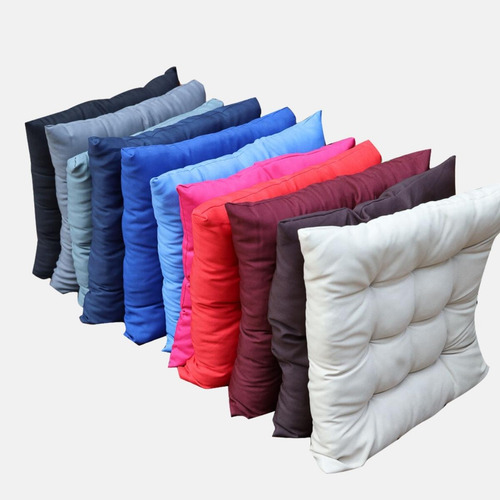 Kit 12 Almofadas De Cadeira Futon Assento Cheia Grande 40x40 Cor Laranja-12pc