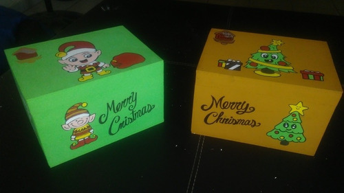 Caja Tipo Cofre Navideña Personalizada