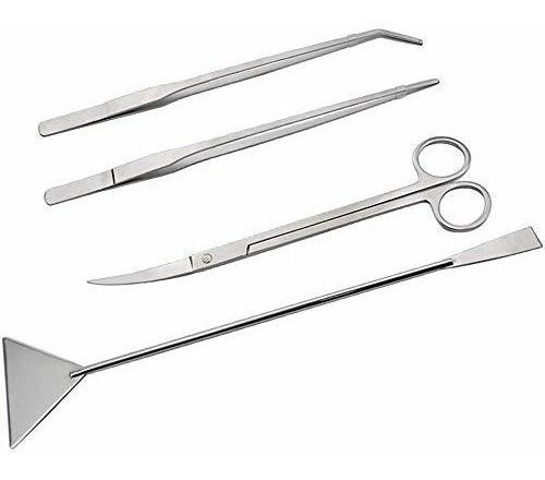 Set De  4 Herramientas Para Mantenimeinto De Peceras Ac.inox