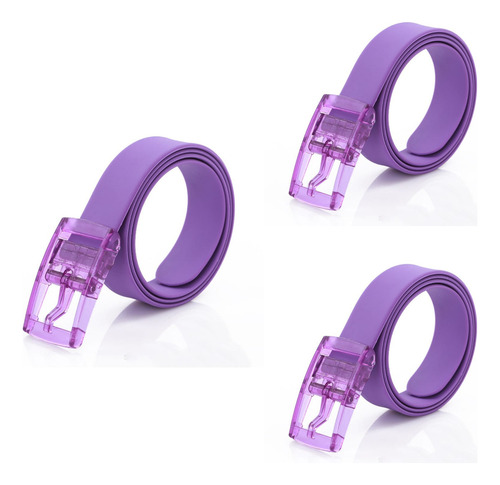 Pack 3 Cinturones Unisex Unitalla - Olores Frutales Color Violeta Talla 120