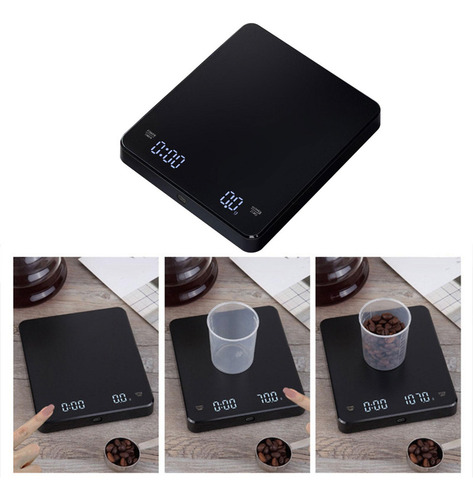 Báscula De Cocina O Cafetería Con Temporizador, Báscula