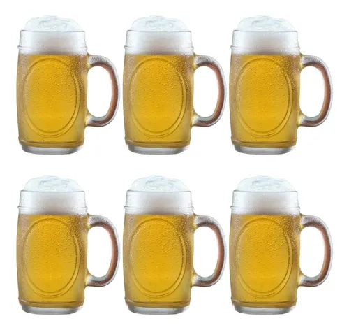 Conjunto Com 6 Canecas De Chopp, Cerveja Bebida Vidro 350 Ml