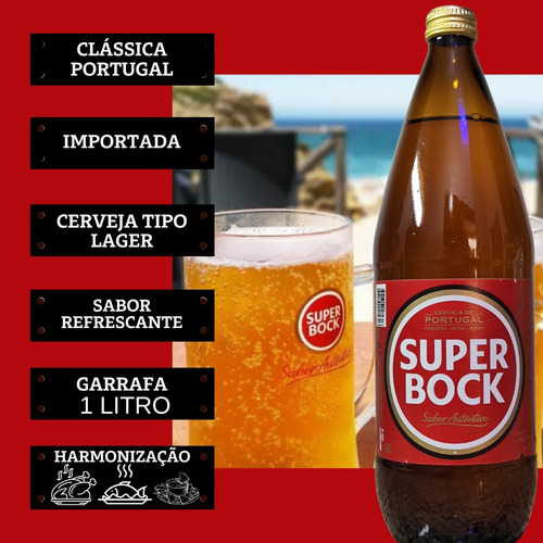 Cerveja Portuguesa Super Bock 1 Litro