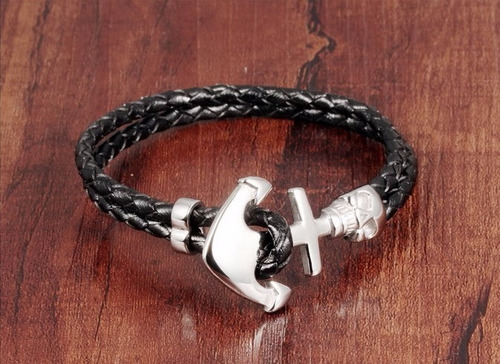 Imagen 4 de 5 de Pulsera Para Caballero Acero Con Piel Sintetica - 210