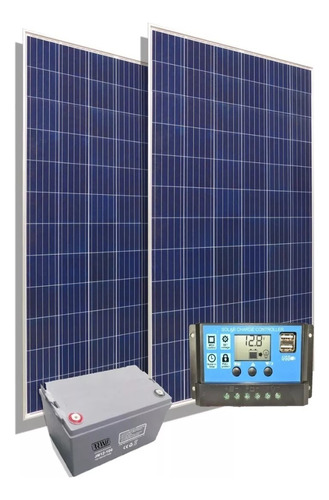 Kit Solar 2 Paneles 80w + Regulador 20a + Bateria 100ah Cb4