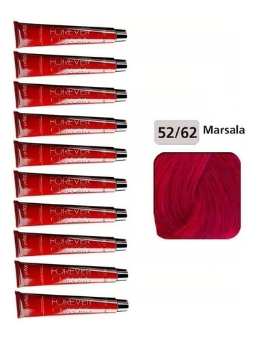 10 Unidades Coloração Natural 52-62 Marsala - Forever Liss