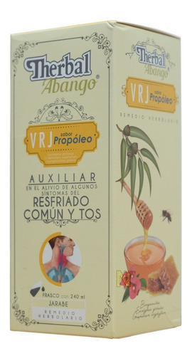 Imagen 2 de 5 de (3 Piezas) Jarabe Abango Vrj Sabor Propóleo 240 Ml Therbal