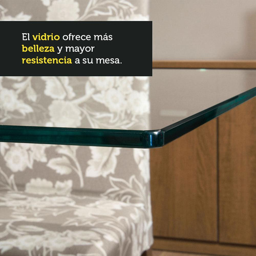 Madesa Juego Comedor Mesa Vidrio 2 Sillas Ciça Rústico/imp