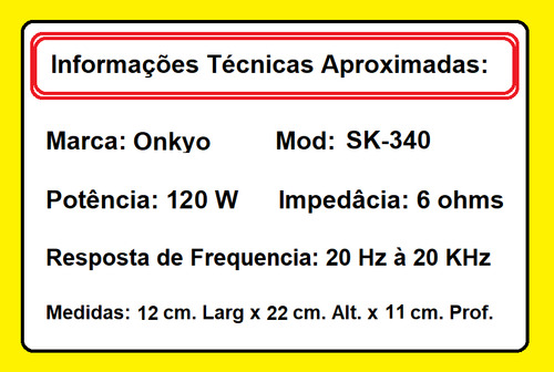 Kit 5 Caixas Acústica Onkyo Mod. Skf-340fscb C/ 120w Usada Cinza-escuro (Usado)