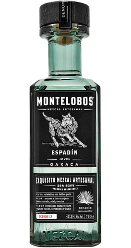  Botella Montelobos Mezcal Artesanal Joven 100% Agave 750 Ml