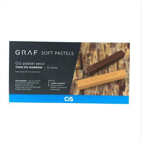 Giz Pastel Seco Cis Graf - 12 Tons De Marrom