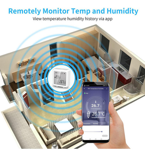 Termómetro E Higrómetro Digital Con Wifi Y Alertas, Blanco