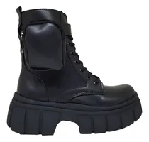 Comprar Borcegos Dama Bota Plataforma Accesorio Dos En Uno Caña Alta