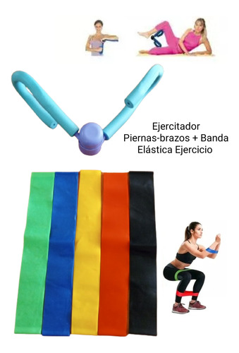 Ejercitador Piernas Y Brazos + Banda Elástica Fitnes 