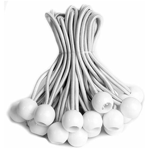 Ball Bungee White Heavy Duty 25 Pack 6 Pulgadas Resiste...