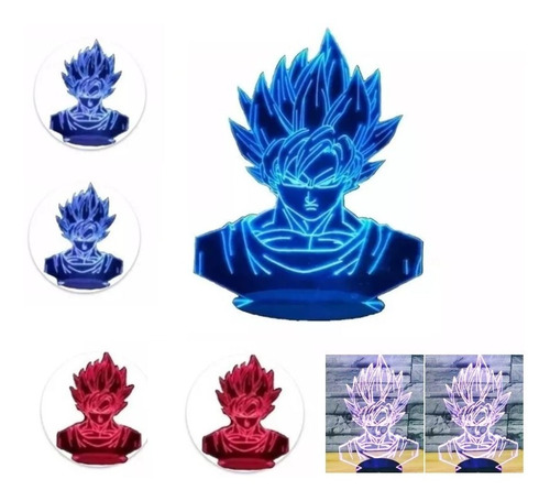 Lampara Led 3d Goku Dragon Ball Z Varios Diseños - T1631