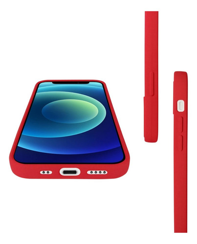 Funda Para Iphone Silicon Resistente Uso Rudo 2en1 Rojo Iphone 13