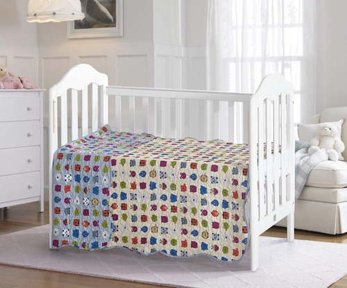 Cubrecama Quilt Bebe Estampado Para Cuna Funcional Y Común!!