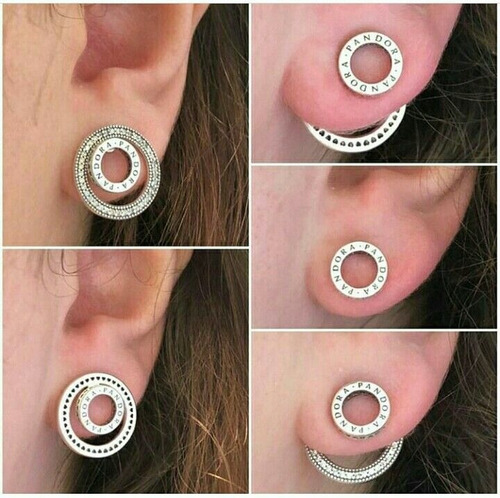 Aros Modelo Pandora Signature Circones En Plata 925