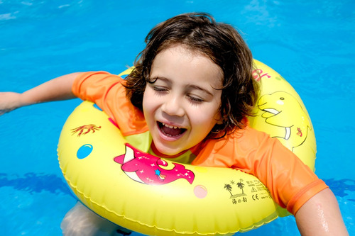 Flotador Salvavidas Inflable Tipo Sandia Y Emojis 90 Cm