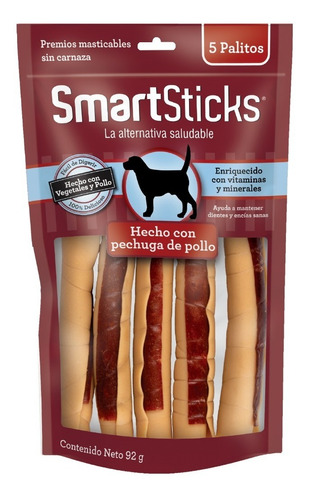 Smartbones Premios Perros Palitos Pollo Veg Sin Carnaza 5pz