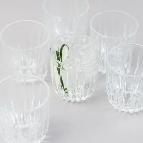 Vaso London De Vidrio Labrado 310ml X2 Unidades Color Transparente