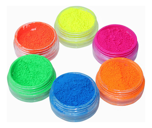 Polvos O Pigmento Para Uñas Fluor (6 Colores)