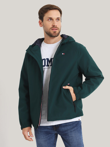 Chaqueta Hoodie Stretch Poly Verde Tommy Hilfiger