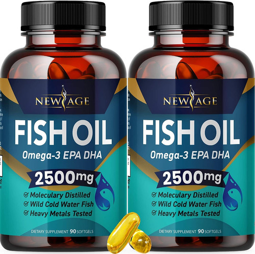 Aceite De Pescado Omega 3 2500 Mg Suplemento Por New Age  A