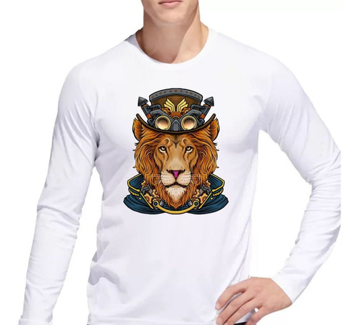 Remera De Hombre Leon Salvaje Traje Lentes Cara Ml