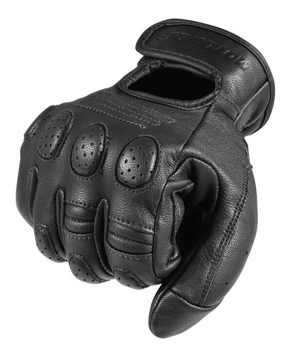 Guantes De Cuero Para Motociclismo Motowolf 0311 Retro Bk