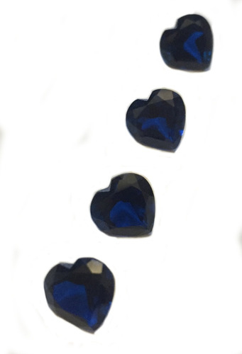Zafiro Sintetico Corte Corazon 8x8mm