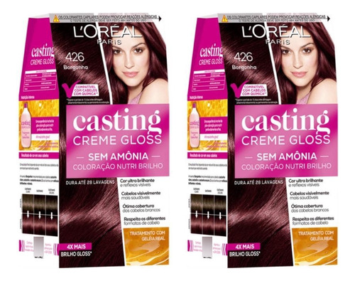  Coloraçao Casting Gloss 426 Borgoha - Kit Com 2un