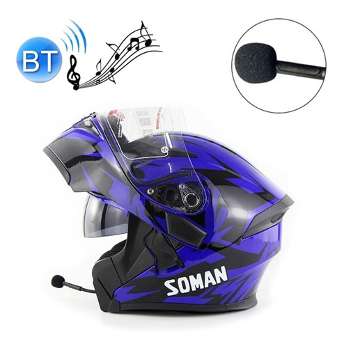 Casco De Audífonos Bluetooth Para Motocicleta Soman 955 Sk