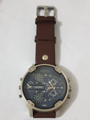 Relogio Grand Data Hora Inox Pulseira Imita Couro Ler Anunci