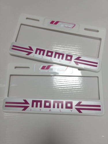 Juego Porta Placas Ancho Decorado Momo 2 Pzas