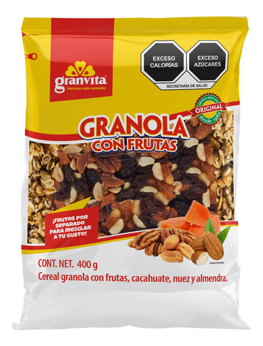 Granvita,granola Con Frutas, Cacahuate, Nuez Y Almendra 400g