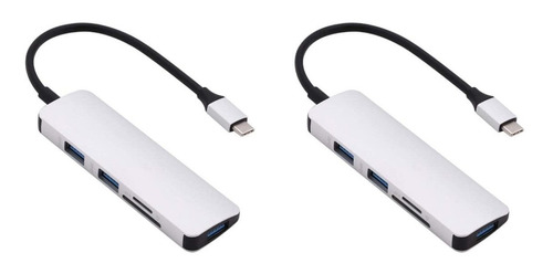 Solustre 2pcs51 Usb C Plateado Para Lector Computadora Sd