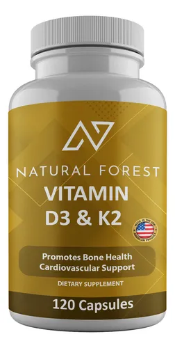 comprar Vitamina K2 + D3 5000ui 120 Cápsulas \u002F Natural Forest Usa Sabor Neutro