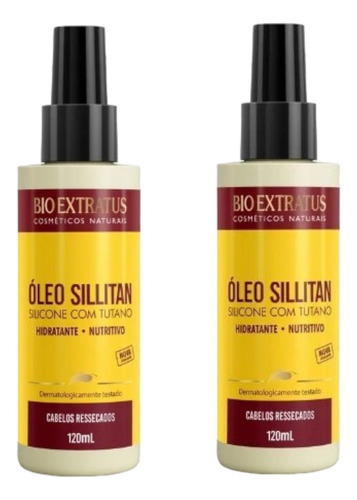 Kit 2 Óleo Capilar Sillitan Bio Extratus Redutor Volum 120ml